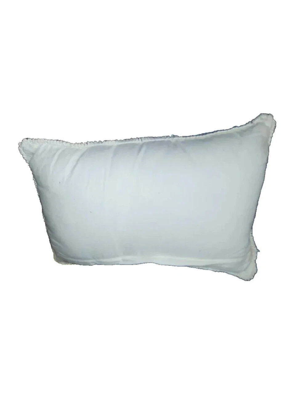 BLUE VELVET SILVER BEADING DETAIL RECTANGULAR THROW PILLOW